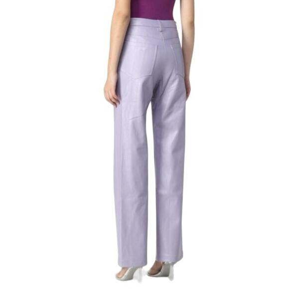 Rotate Birger Christiensen Faux Vegan Leather Pants Purple Size 6 New Y2K - Picture 7 of 10